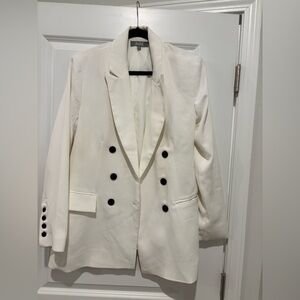 Elegant White Double-Breasted Blazer